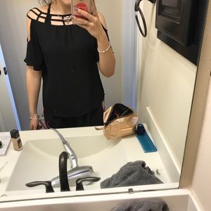 Off the shoulder black top
